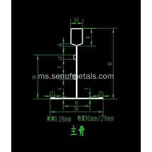 60m/min T mesin membentuk keluli besi siling